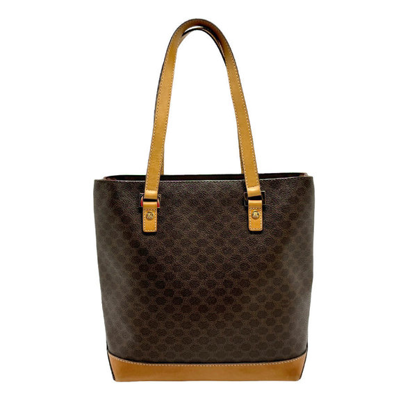 Celine Macadam Handbag Canvas Brown - Picture 1 of 5